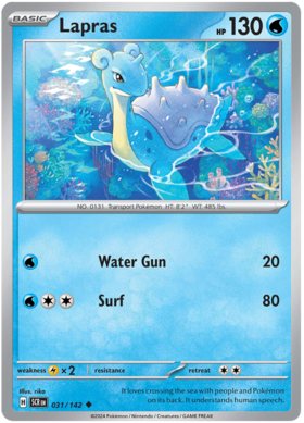 Lapras Ex Stellar Crown Pokemon Card