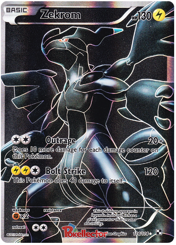 Zekrom Reverse - carte Pokémon 114/114 Pokémon Série Noir et Blanc