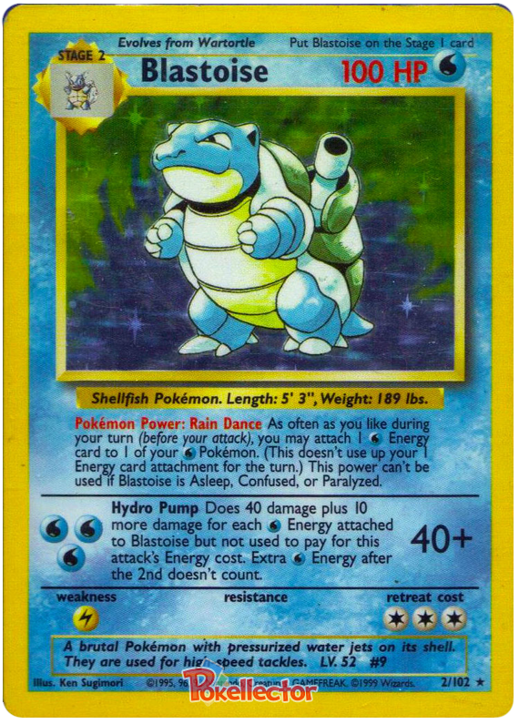 Blastoise Base Set 2 Pokemon Card