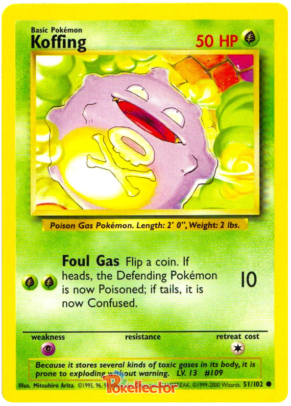 Koffing Base Set 51 Pokemon Card