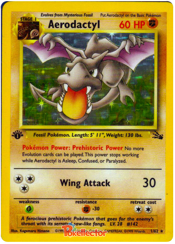 Card Pokémon Aerodactyl Original Inglês Fóssil