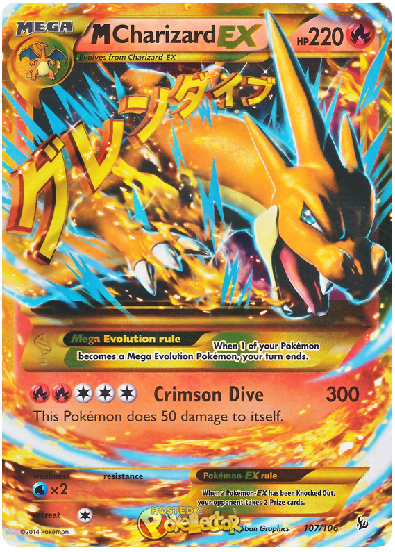 M Charizard EX - XY Flashfire #107 Pokemon Card