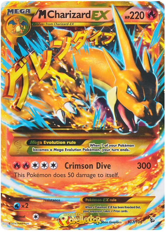 Card M Charizard-EX 107/106 da coleção Flashfire