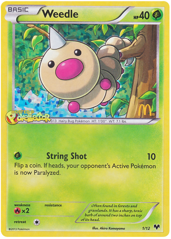 Weedle - McDonald's Collection (2014) #1 Pokemon Card
