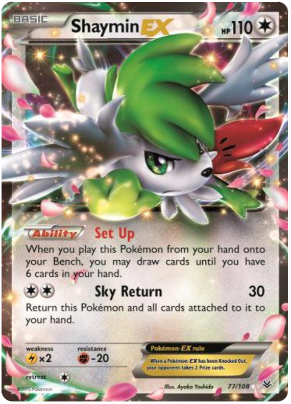 Pokemon SHAYMIN EX 77/108 ULTRA RARE NM CARD   ROARING SKIES