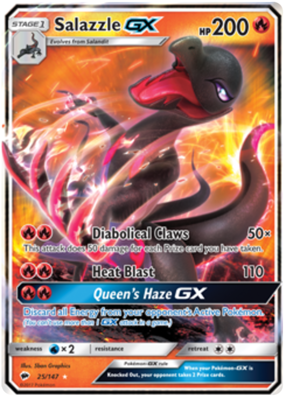 Salazzle Gx Burning Shadows 25 Pokemon Card