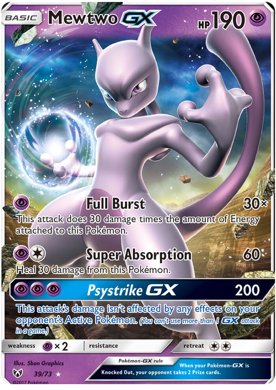 Mewtwo Gx Shining Legends 39 Pokemon Card