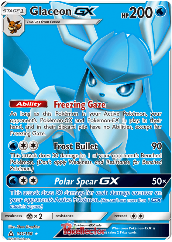 Glaceon Gx Ultra Prism 141 Pokemon Card