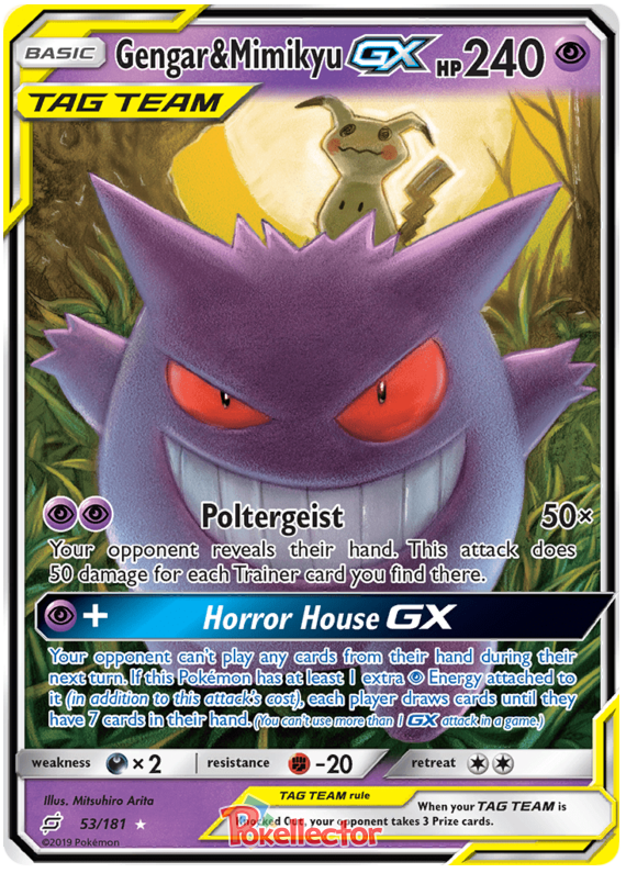 Gengar Mimikyu GX Team Up 53 Pokemon Card