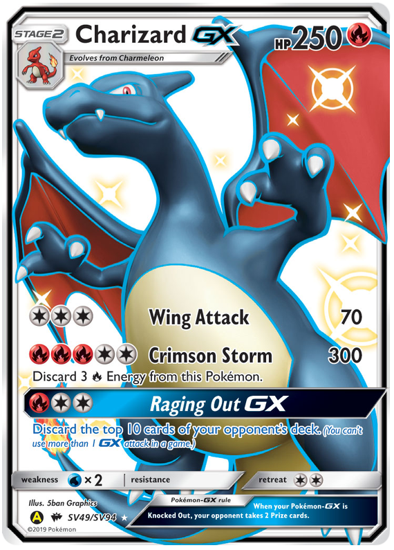 Charizard GX Hidden Fates SV49 Pokemon Card