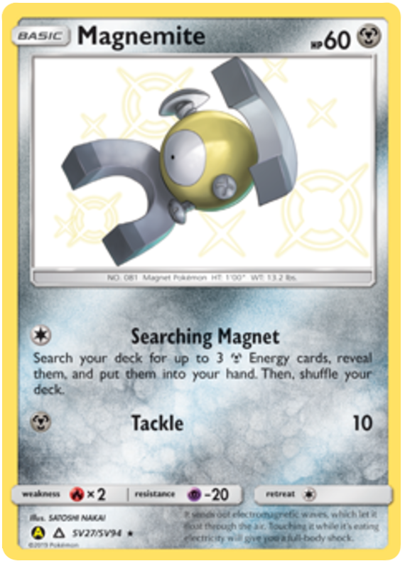Magnemite Hidden Fates SV27 Pokemon Card