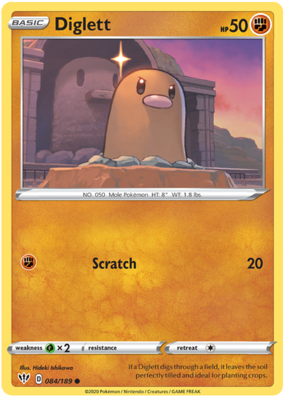 Diglett Darkness Ablaze 84 Pokemon Card