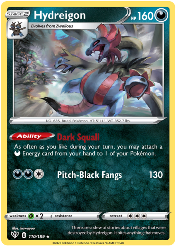Hydreigon Darkness Ablaze 110 Pokemon Card