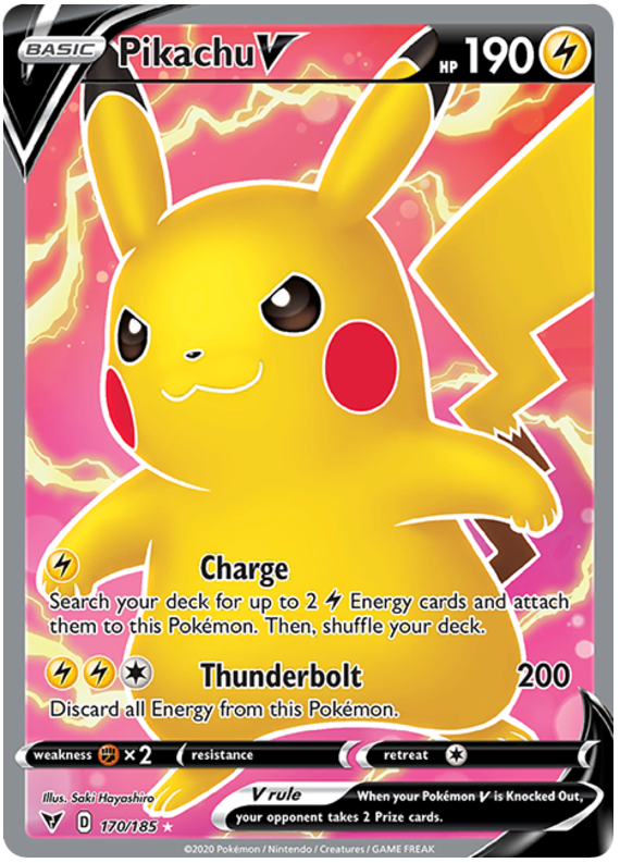 Pikachu V Vivid Voltage 170 Pokemon Card