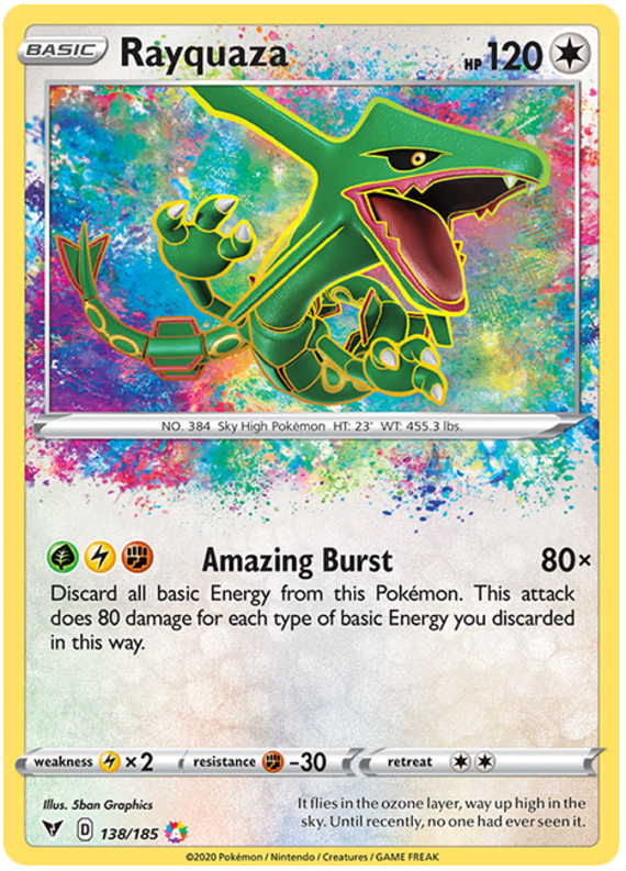 Rayquaza shiny carta pokemon