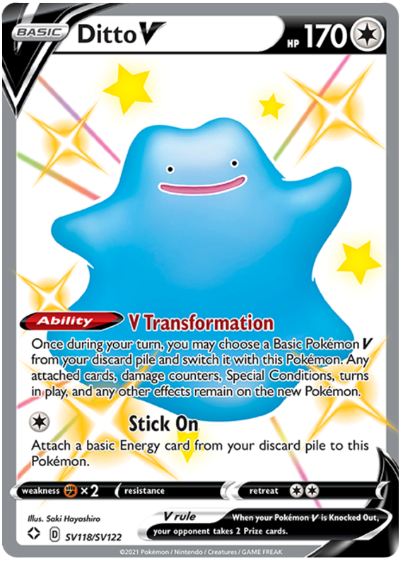 Ditto V Shining Fates SV118 Pokemon Card