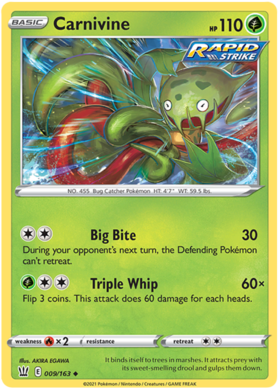 Horsea 31/163 NM in Portuguese Battle Styles Pokémon TCG