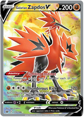 Pokemon Sword & Shield Chilling Reign Ultra Rare Galarian Moltres V #177 