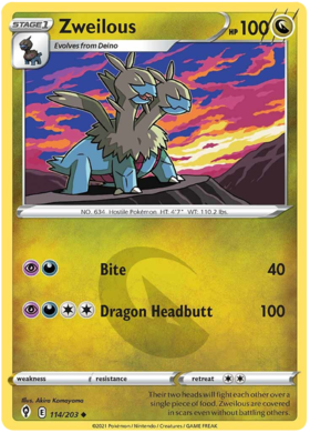 Deino - Evolving Skies #113 Pokemon Card