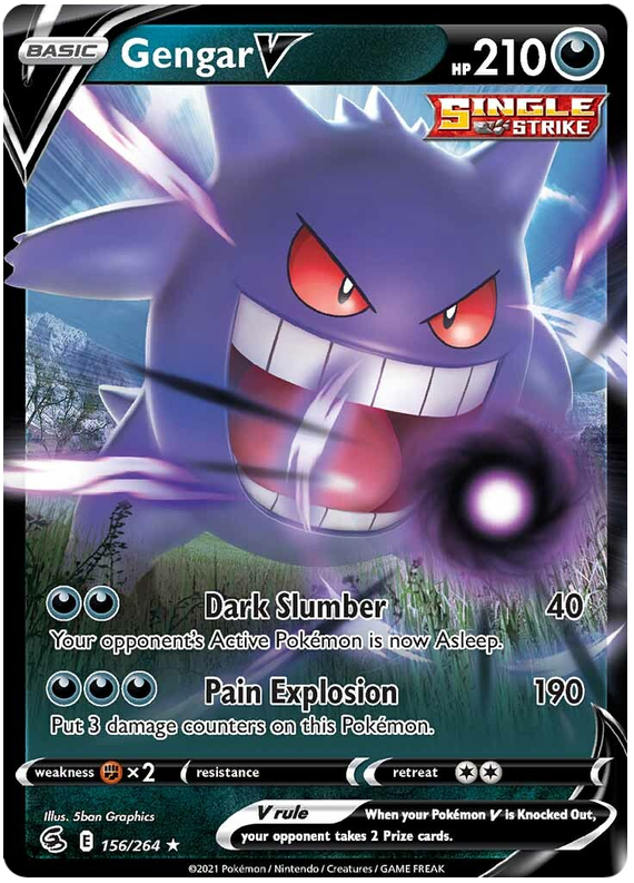 Gengar V Fusion Strike 156 Pokemon Card