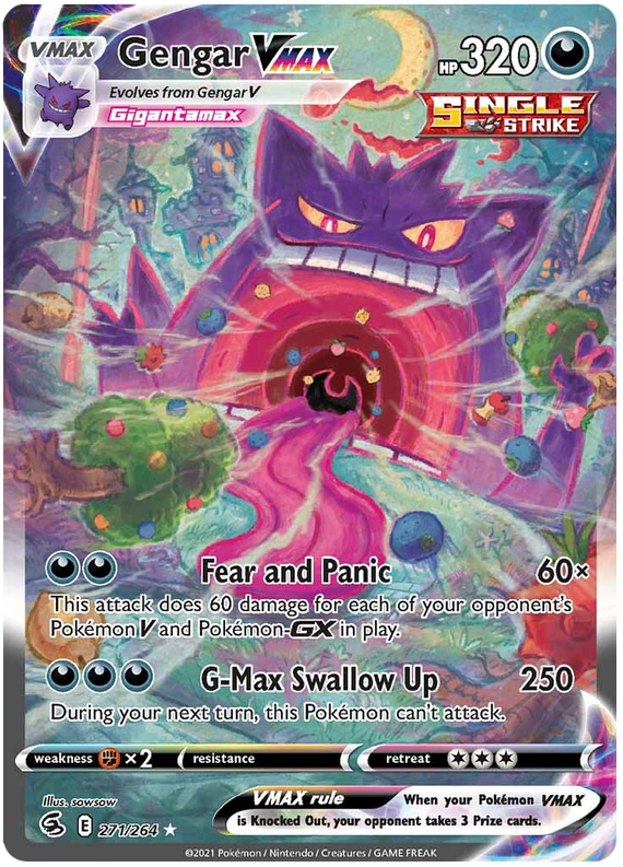 Gengar VMAX Fusion Strike 271 Pokemon Card