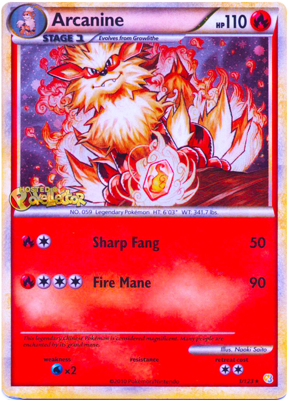 Arcanine - HeartGold SoulSilver #1 Pokemon Card