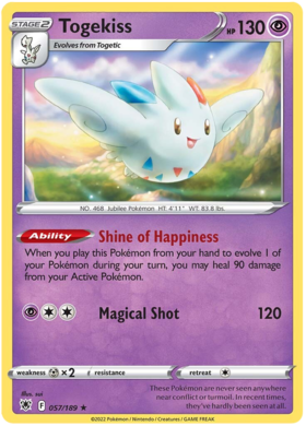 Togetic 056/189 Reverse Holo Astral Radiance SWSH Pokémon TCG Card 2022