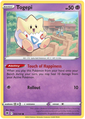 Togetic 056/189 Reverse Holo Astral Radiance SWSH Pokémon TCG Card 2022