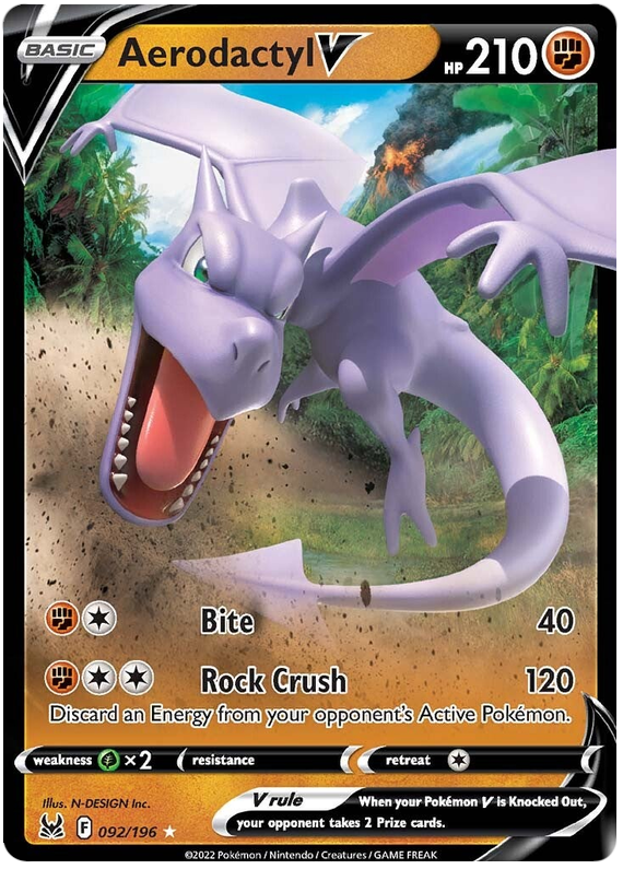 Aerodactyl V Lost Origin 92 Pokemon Card