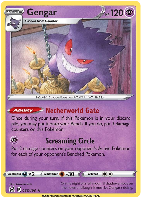 Gengar Lost Origin 66 Pokemon Card