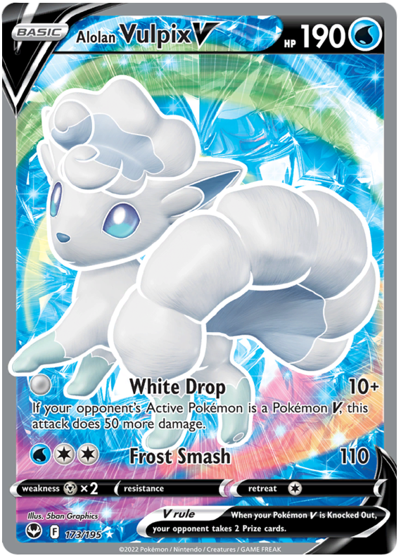 Alolan Vulpix V Silver Tempest 173 Pokemon Card