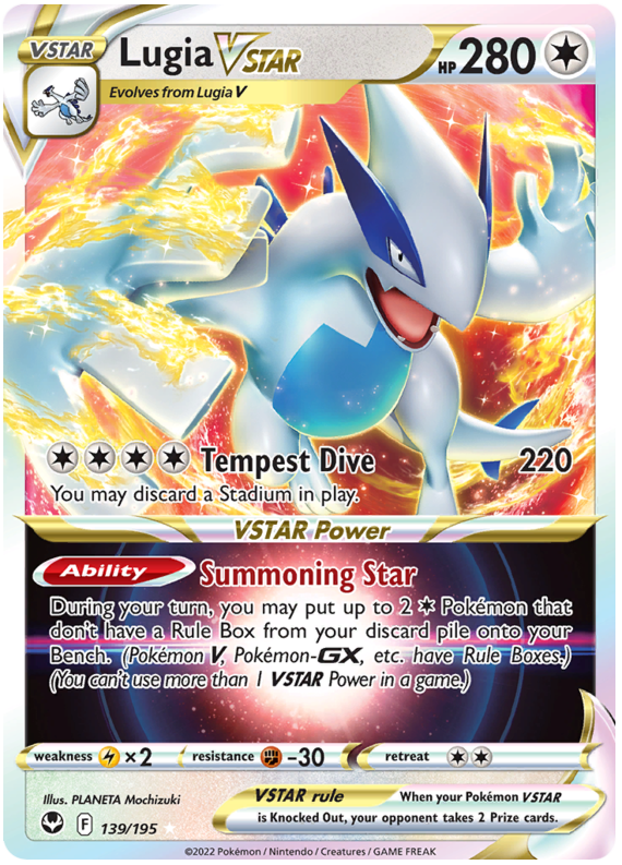 Lugia VSTAR Silver Tempest 139 Pokemon Card