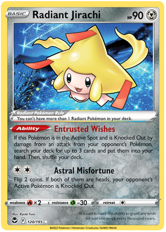 Radiant Jirachi Silver Tempest 120 Pokemon Card