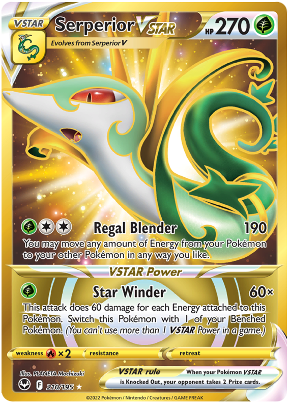 Serperior VSTAR Silver Tempest 210 Pokemon Card