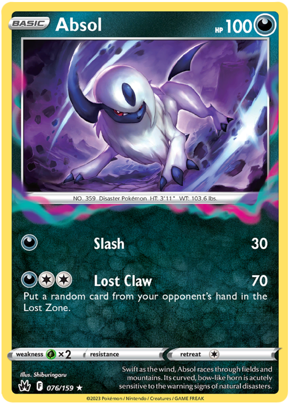 Absol Crown Zenith 76 Pokemon Card