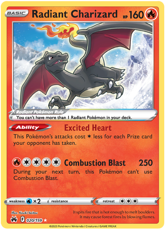 Radiant Charizard Crown Zenith 20 Pokemon Card