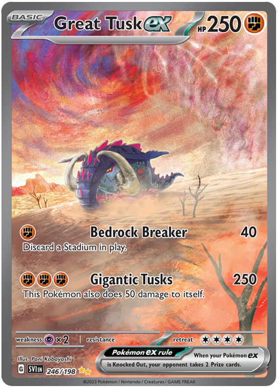 Great Tusk ex Scarlet & Violet 246 Pokemon Card