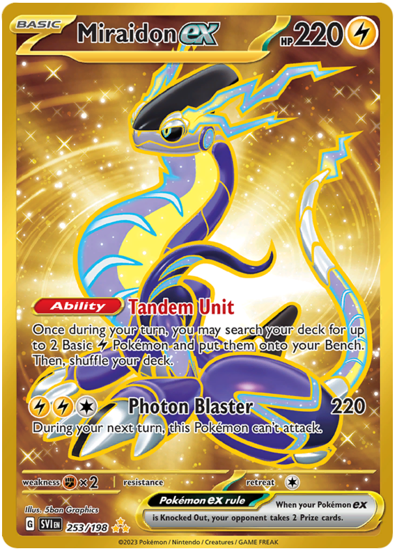 Pokemon SCARLET & VIOLET (English) - KORAIDON EX - HYPER RARE GOLD -  254/198