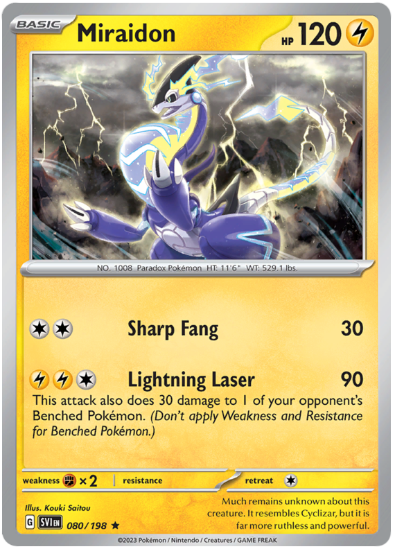 Miraidon Scarlet Violet 80 Pokemon Card
