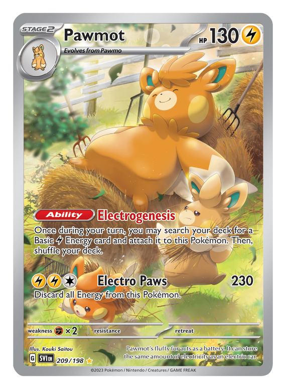 Pawmot Scarlet Violet 209 Pokemon Card