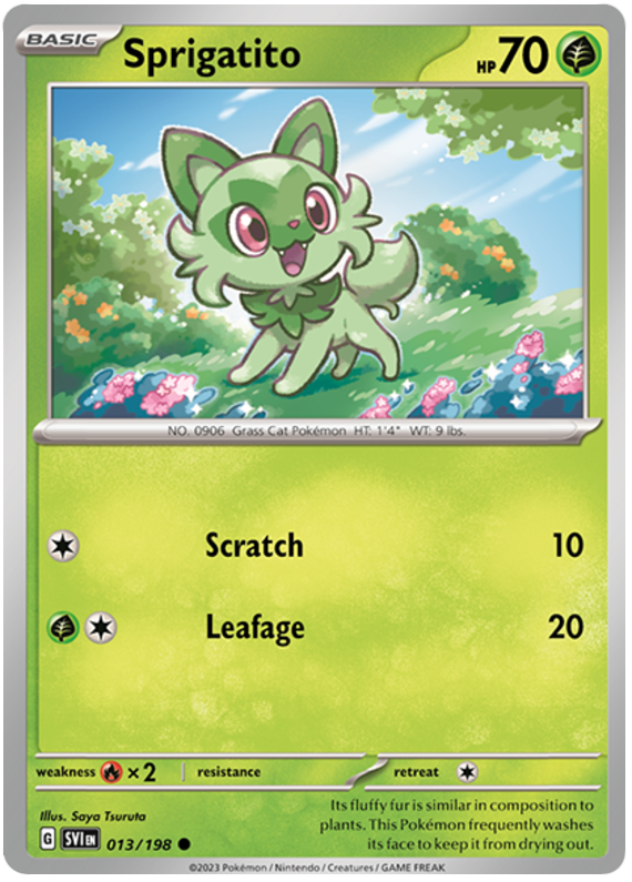 Sprigatito Scarlet Violet 13 Pokemon Card