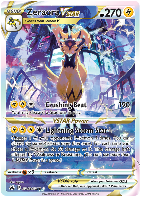 Zeraora VSTAR Crown Zenith Galarian Gallery GG43 Pokemon Card