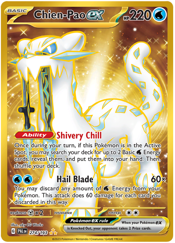 Chien Pao Ex Paldea Evolved 274 Pokemon Card Chien Pao Ex Paldea Evolved 274 Pokemon Card