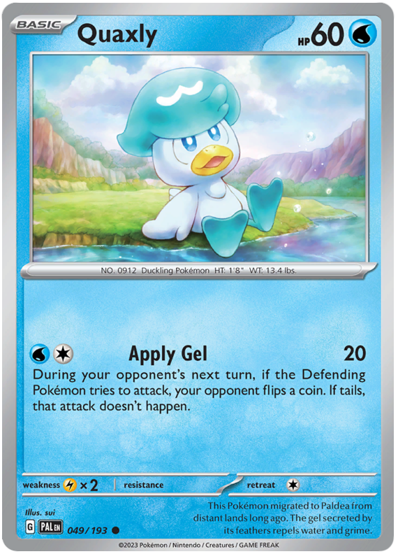 Quaxly Paldea Evolved 49 Pokemon Card