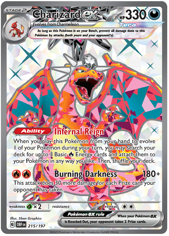 Charizard Ex Obsidian Flames 215 Pokemon Card