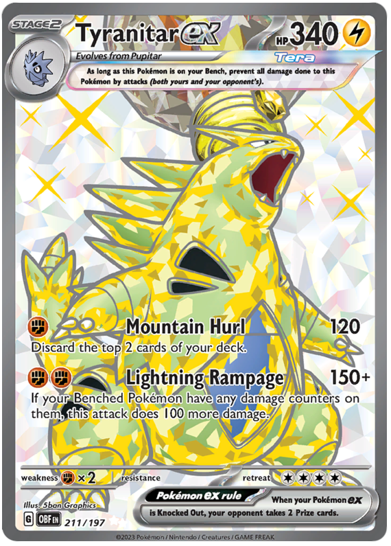 Tyranitar Ex Obsidian Flames 211 Pokemon Card