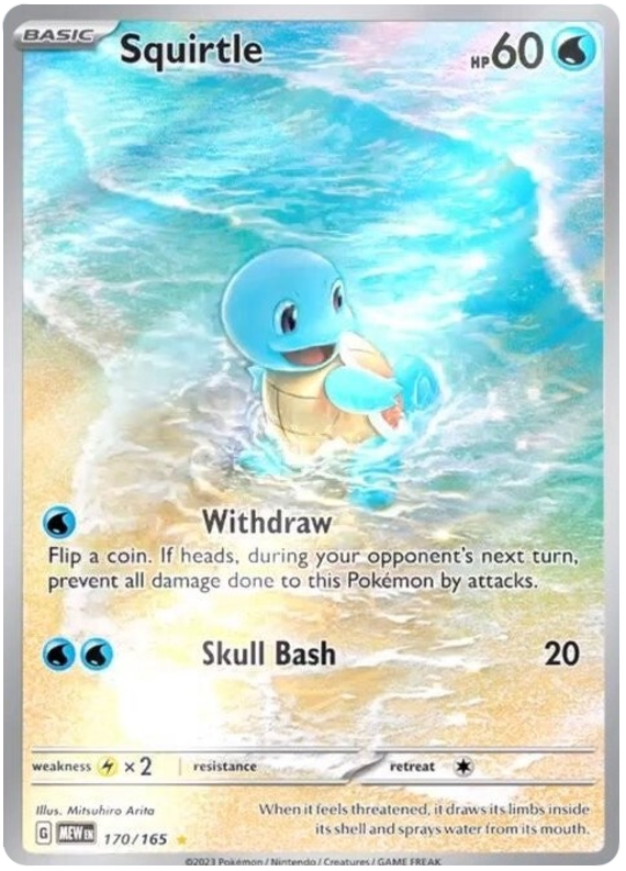 Squirtle Scarlet Violet 151 170 Pokemon Card