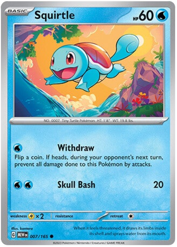 Squirtle - Scarlet & Violet - 151 #7 Pokemon Card