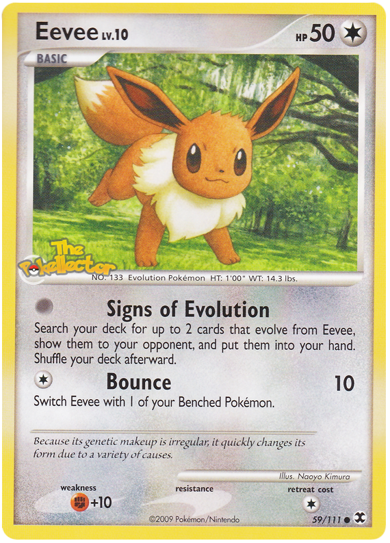 Eevee - Platinum - Rising Rivals #59 Pokemon Card