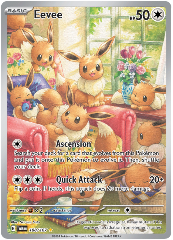 Eevee Twilight Masquerade 188 Pokemon Card